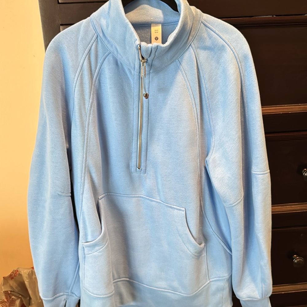 Lululemon baby blue zip sweatshirt